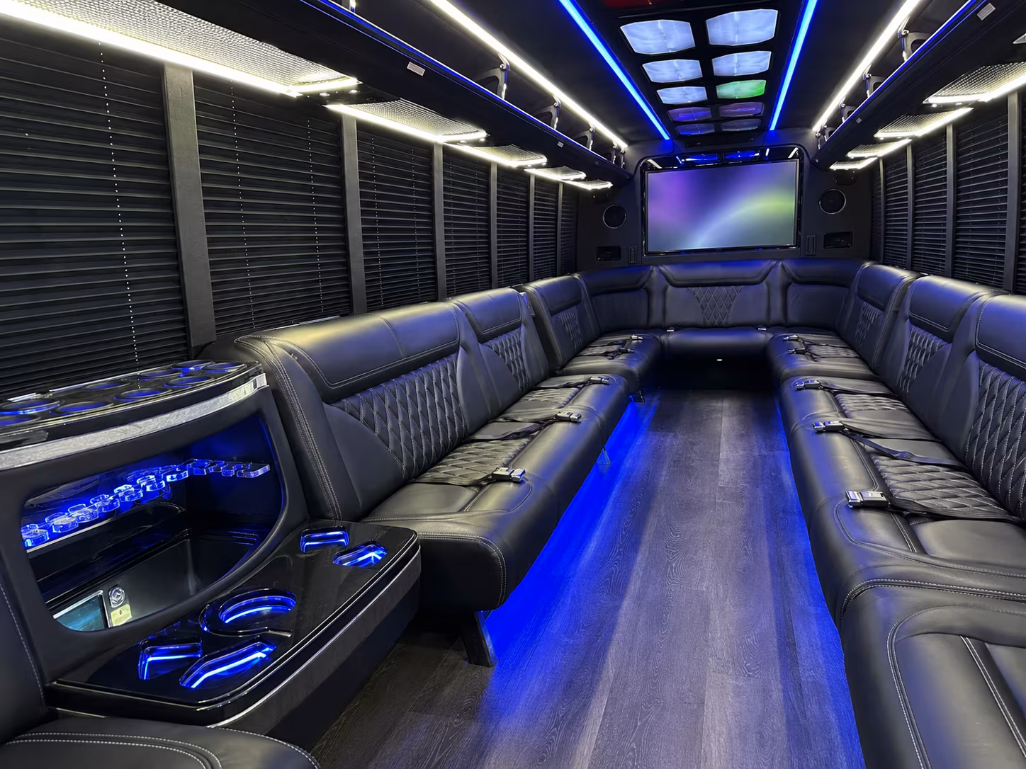 pembroke pines 20 passenger party bus inside