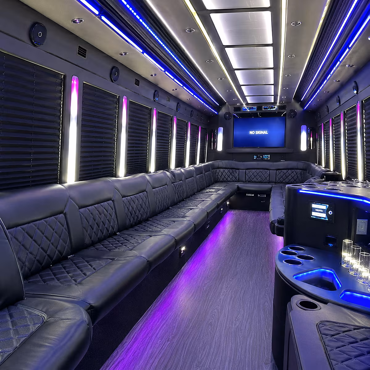 pembroke pines 30 passenger party bus inside